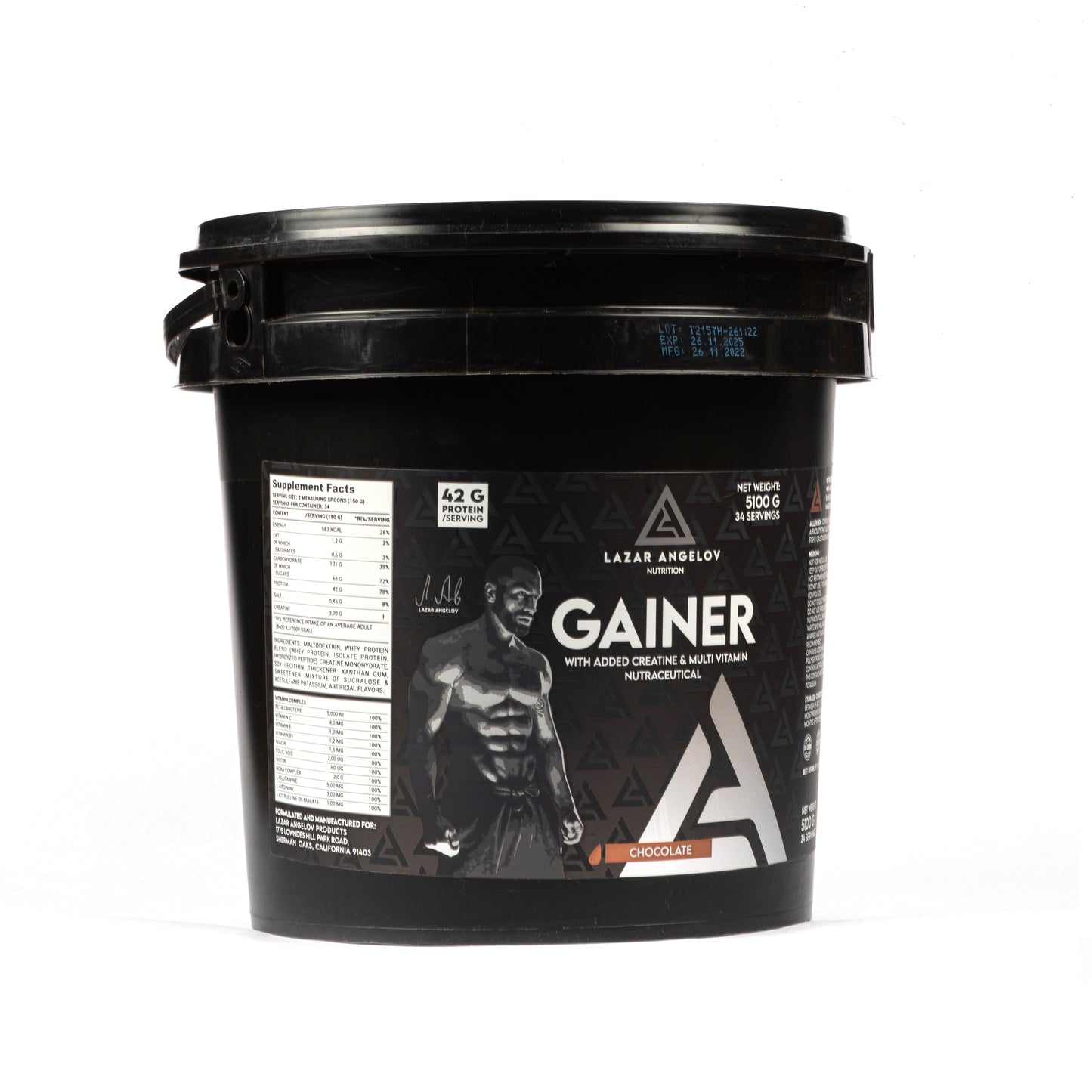 Lazar Angelov Gainer Chocolate Bucket 5.1 Kg